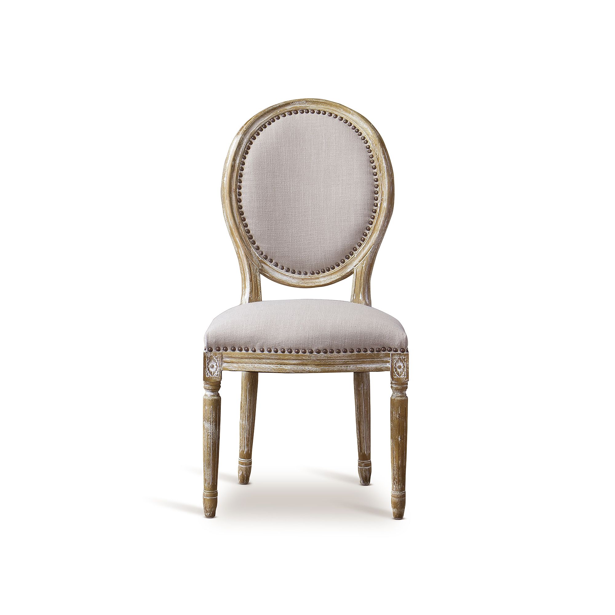 Baxton Studio Clairette French Accent Dining Chair, Beig/Green