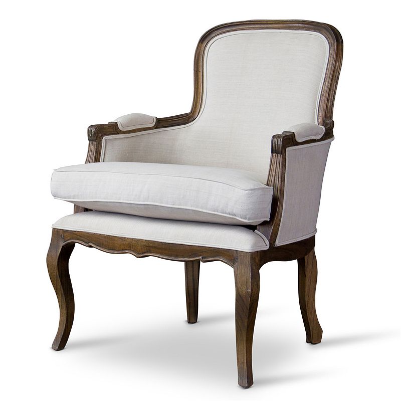 Baxton Studio Napoleon French Accent Chair, White
