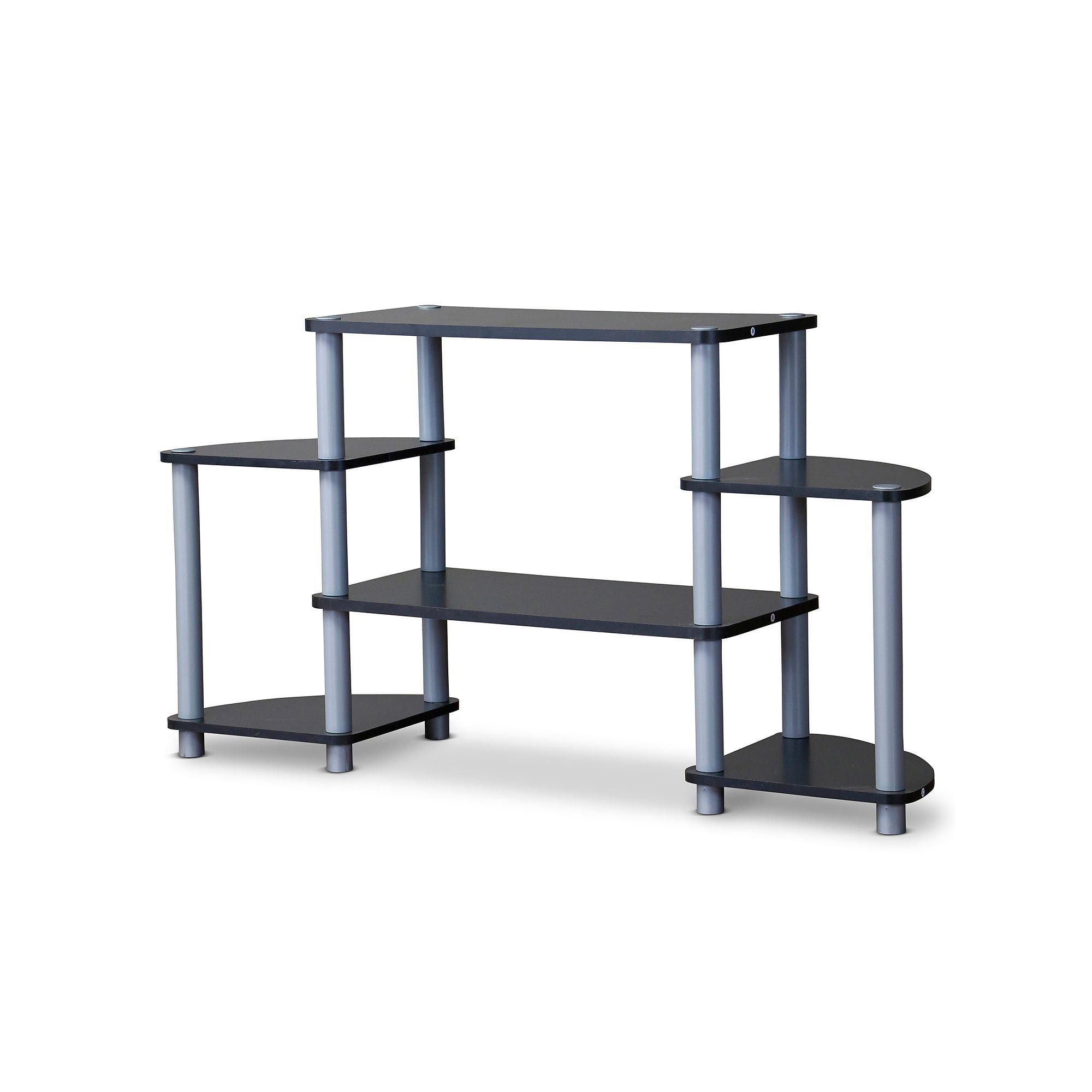 Baxton Studio Triple Tier Orbit TV Stand, Dark Brown