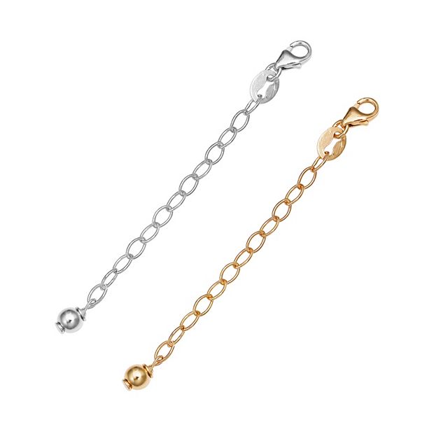 Sterling Silver & 14k Gold Over Silver Chain Extender Set