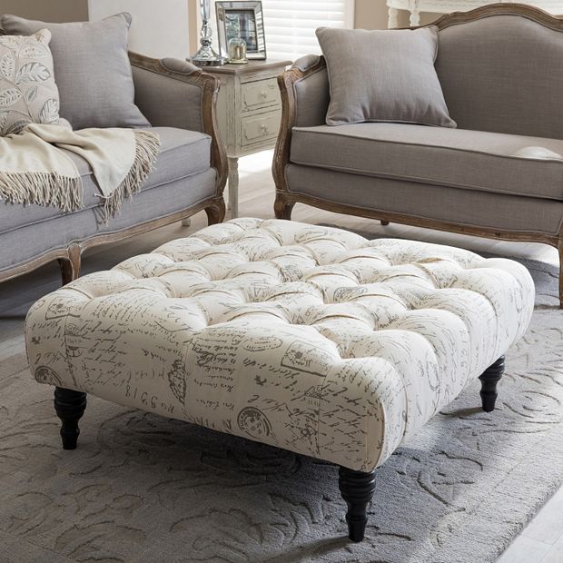 Baxton Studio Keswick Tufted Ottoman