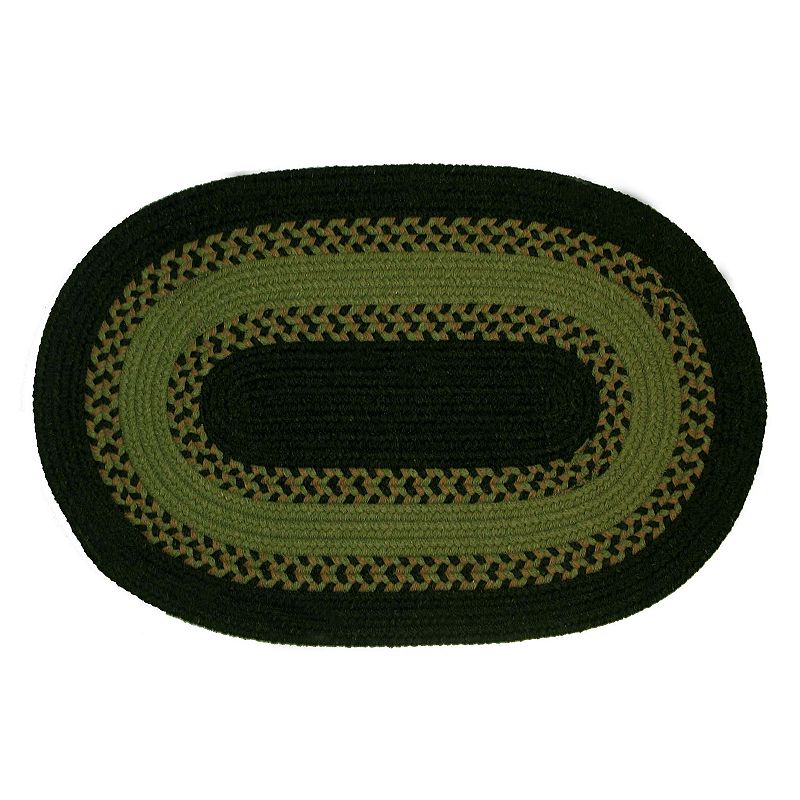 Colonial Mills Barrington Band Reversible Rug, Green, 5X7FT OVAL
