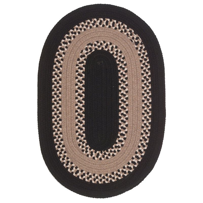 Colonial Mills Barrington Band Reversible Rug, Black, 5X7FT OVAL