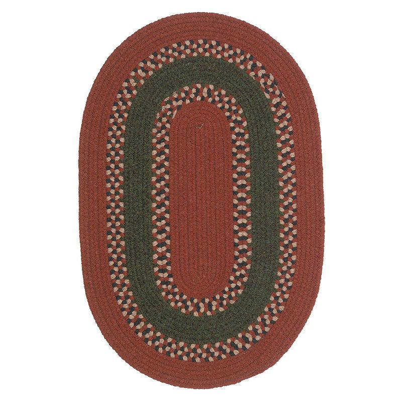 Colonial Mills Barrington Band Reversible Rug, Red, 5X7FT OVAL