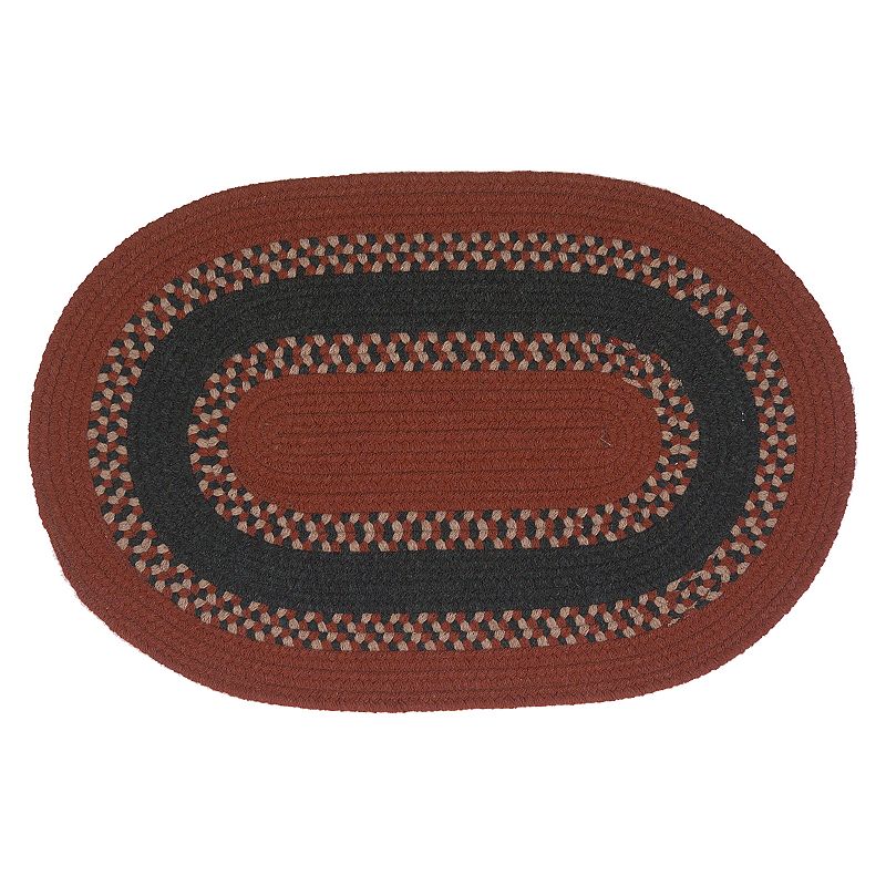 Colonial Mills Barrington Band Reversible Rug, Red, 5X7FT OVAL