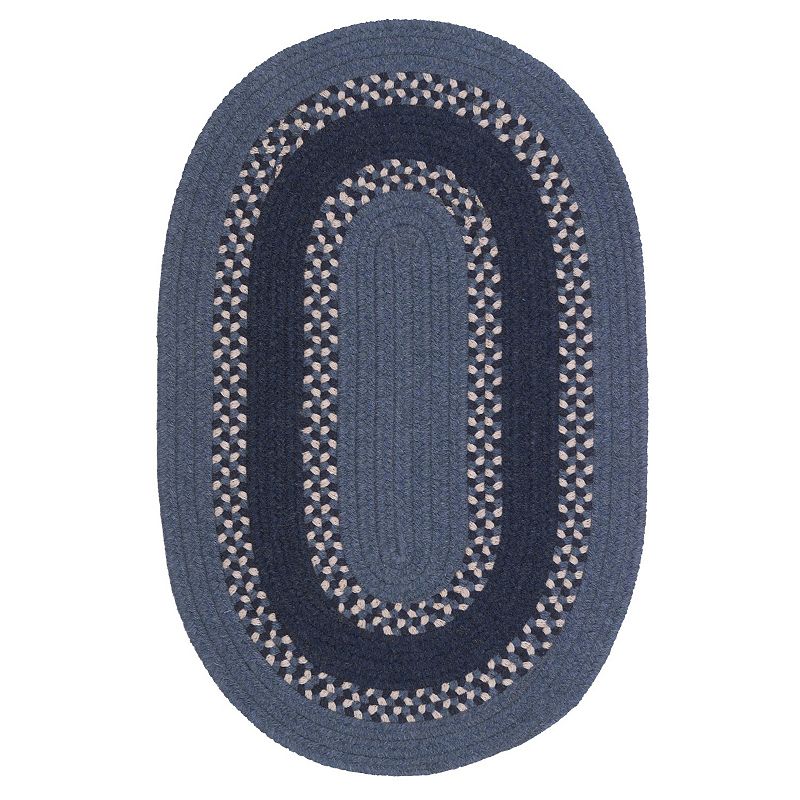 Colonial Mills Barrington Band Reversible Rug, Blue, 5X7FT OVAL