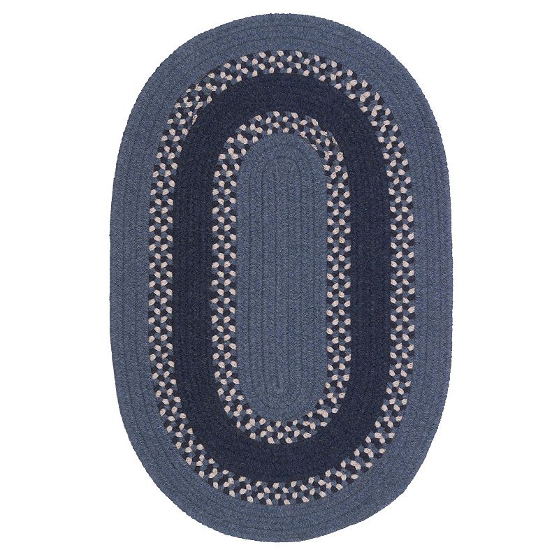 Colonial Mills Barrington Band Reversible Rug, Blue, 5X7FT OVAL