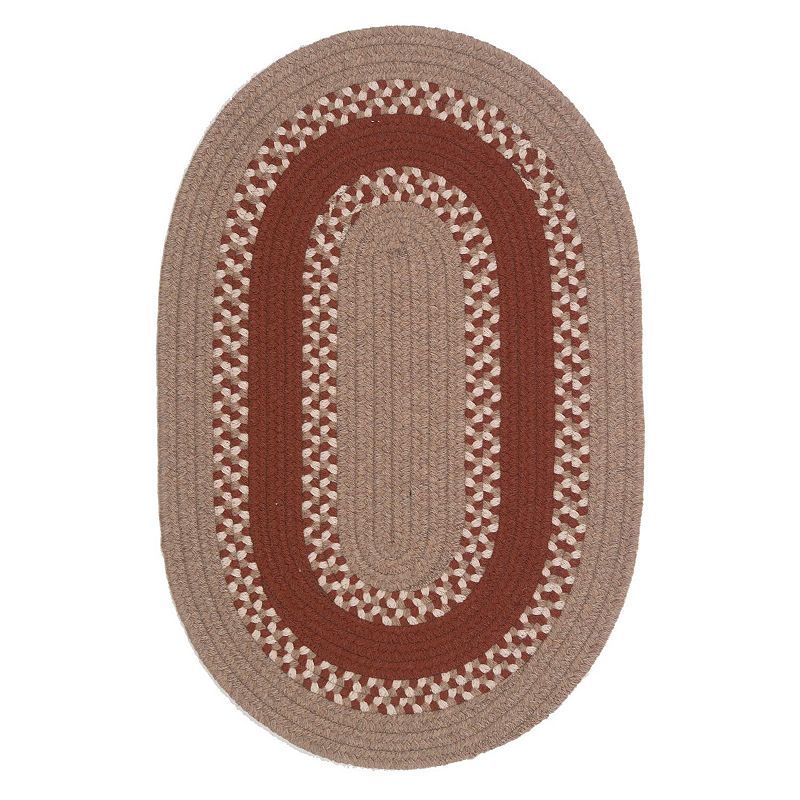 Colonial Mills Barrington Band Reversible Rug, Brown, 5X7FT OVAL