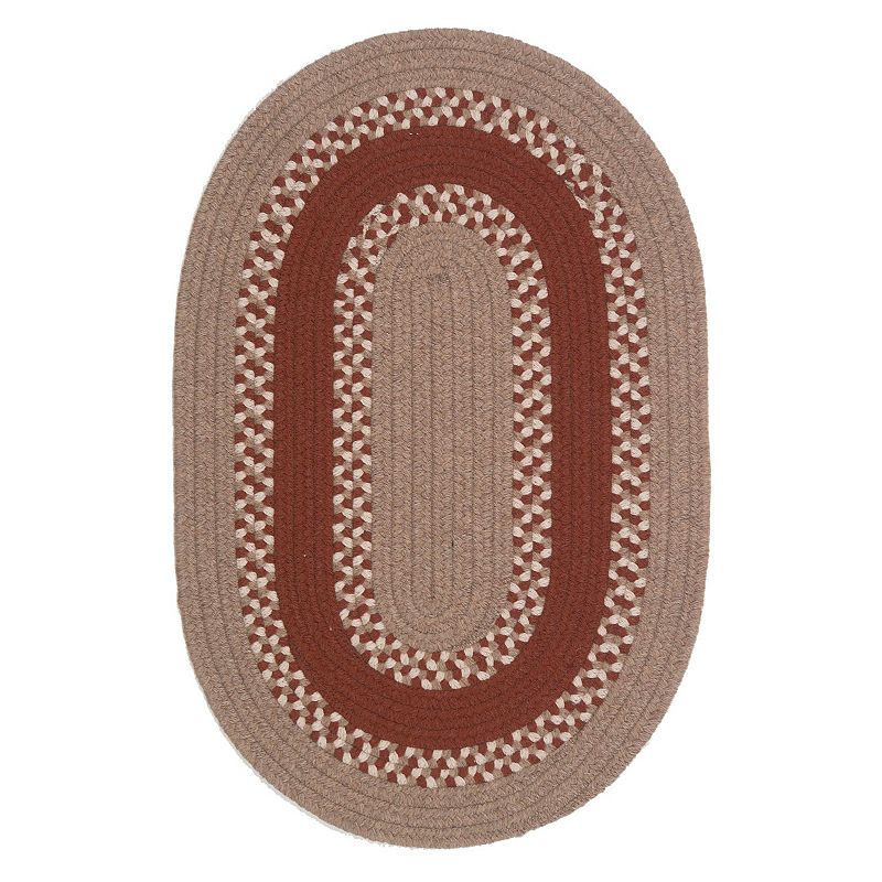 Colonial Mills Barrington Band Reversible Rug, Brown, 2X7FT OVAL