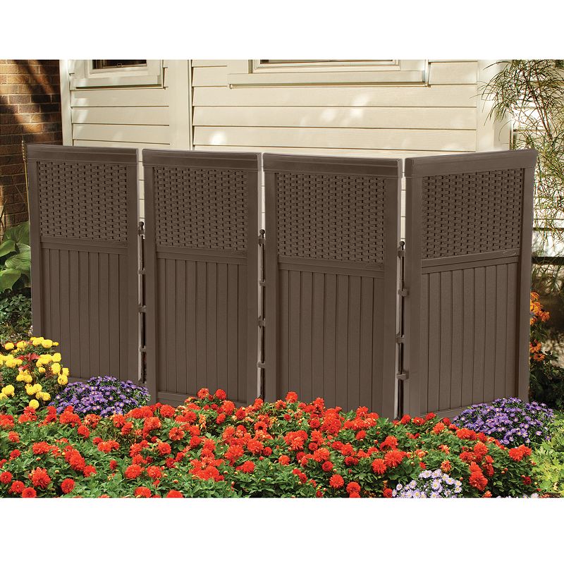 Suncast Backyard Garden Patio Panel Fence  Java  Four panel  23 in. Wide  2 in. Deep and 44 in. Tall