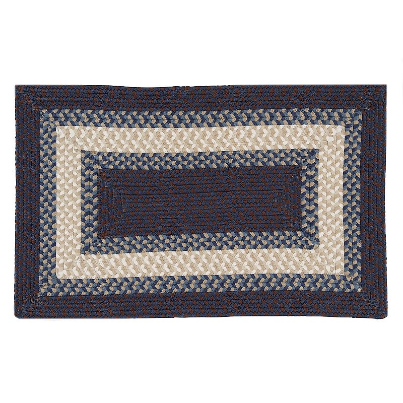 Cayman Isle Braided Reversible Indoor Outdoor Rug, Blue, 2X9 Ft