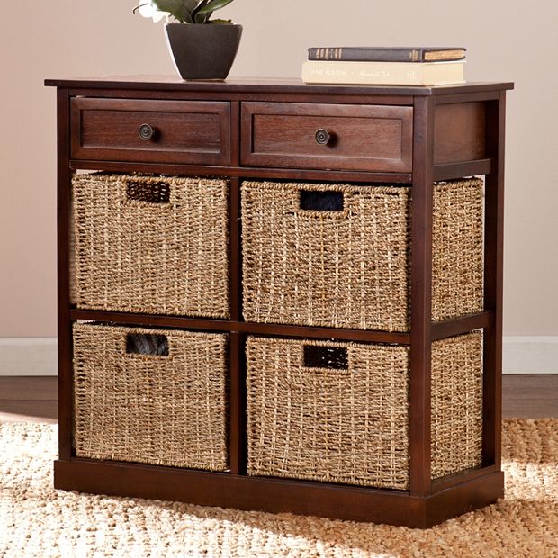 Traditional 4-Basket Storage Cabinet