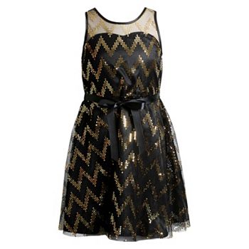 Girls 7-16 Emily West Chevron Ribbon Dress