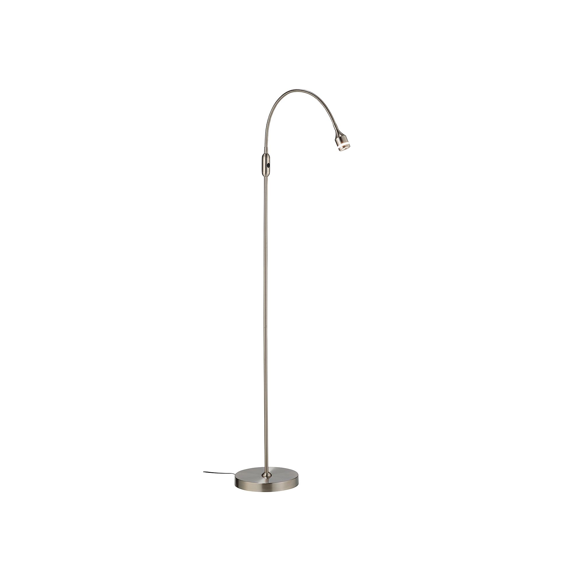 Adesso Prospect LED Steel Floor Lamp, Brushed Silver