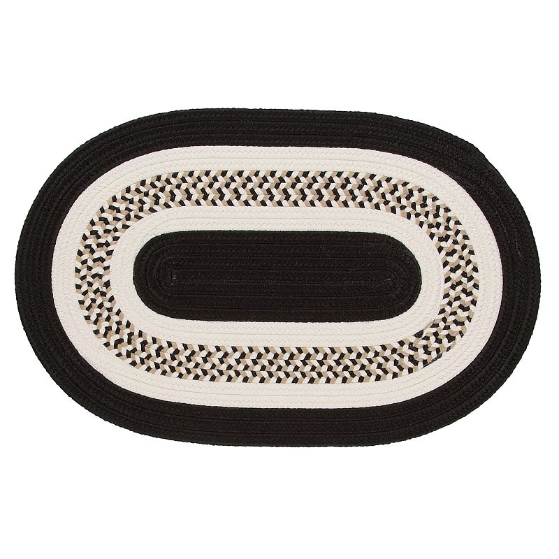 Colonial Mills Fenway Reversible Indoor Outdoor Rug, Black, 9X12FT OVL