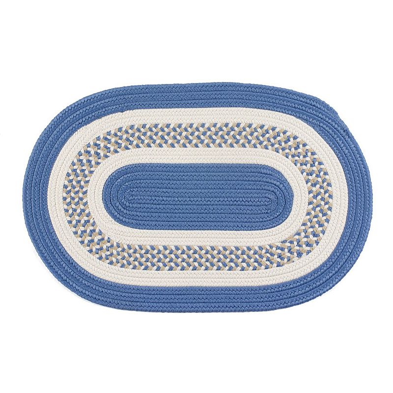 Colonial Mills Fenway Reversible Indoor Outdoor Rug, Blue, 2X9FT OVAL