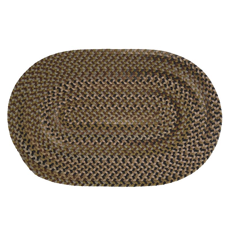 Colonial Mills Huntington Braided Reversible Wool Rug, Green, 4X6FT OVAL