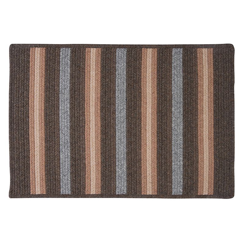 Colonial Mills Hunter Stripe Braided Reversible Rug, Brown, 3X5 Ft