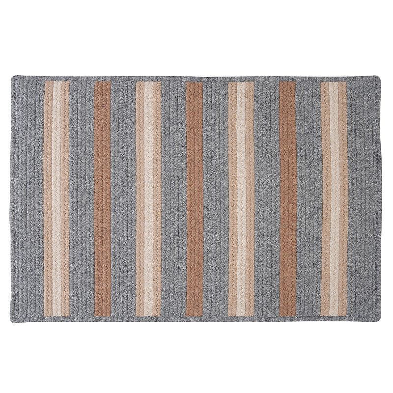 Colonial Mills Hunter Stripe Braided Reversible Rug, Grey, 3X5 Ft