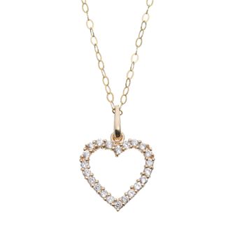Taylor Grace Cubic Zirconia 10k Gold Heart Pendant Necklace