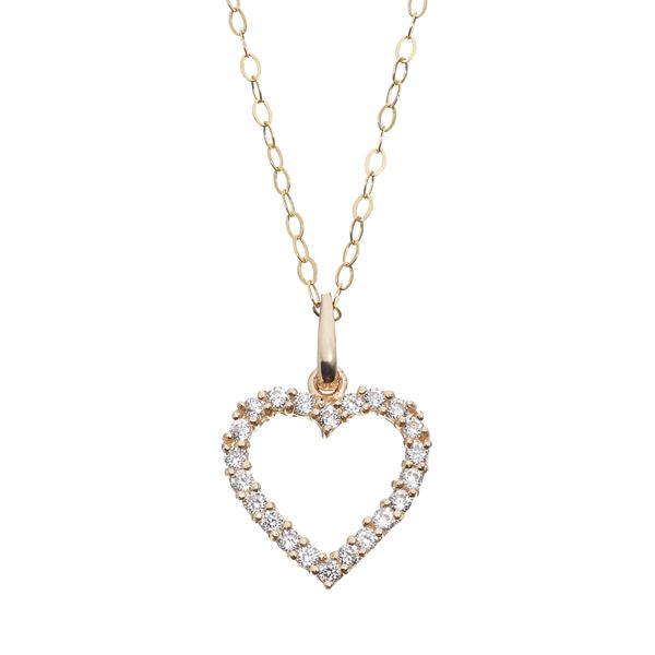 10k gold on sale heart necklace