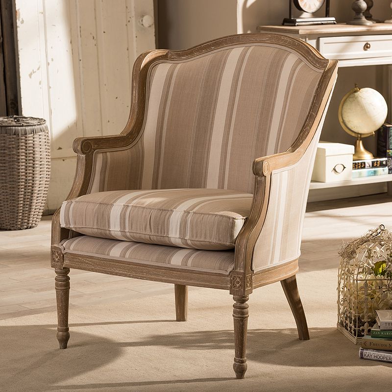 99767117 Baxton Studio Charlemagne French Accent Chair, Bei sku 99767117