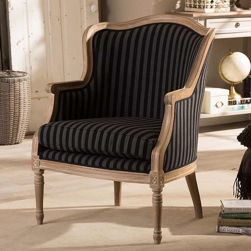 99767090 Baxton Studio Charlemagne French Accent Chair, Bla sku 99767090