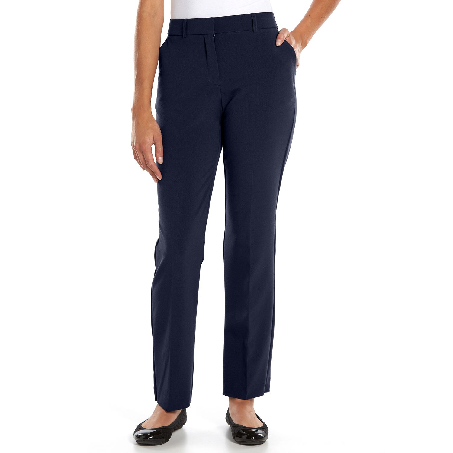 Petite Sag Harbor Straight-Leg Dress Pants