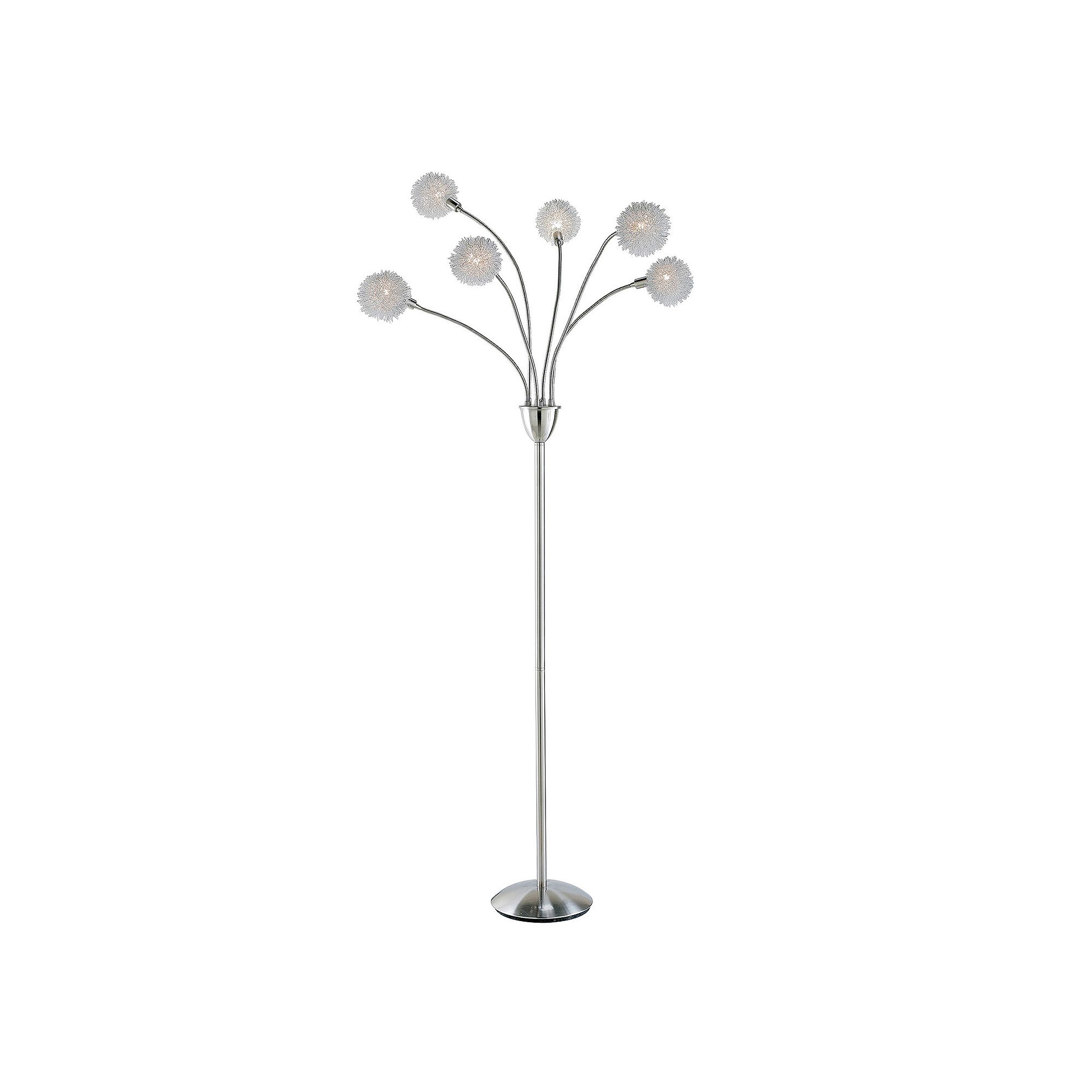 Adesso Pom Pom LED Floor Lamp, Brushed Silver