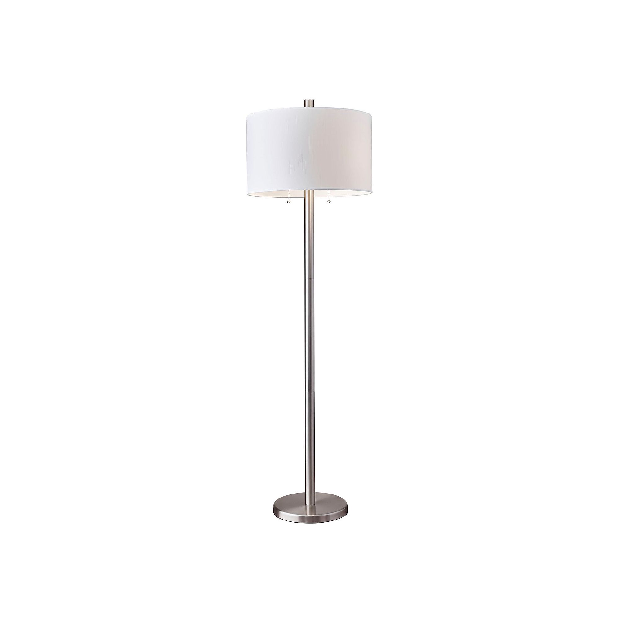Adesso Boulevard Floor Lamp, Brushed Silver