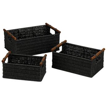 Household Essentials 3 pc Paper Rope Basket Set