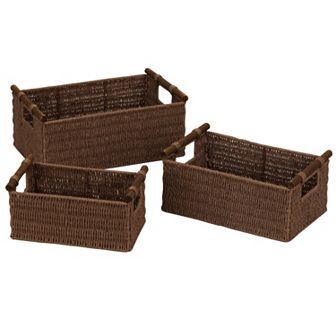 Household Essentials 3 pc Paper Rope Basket Set