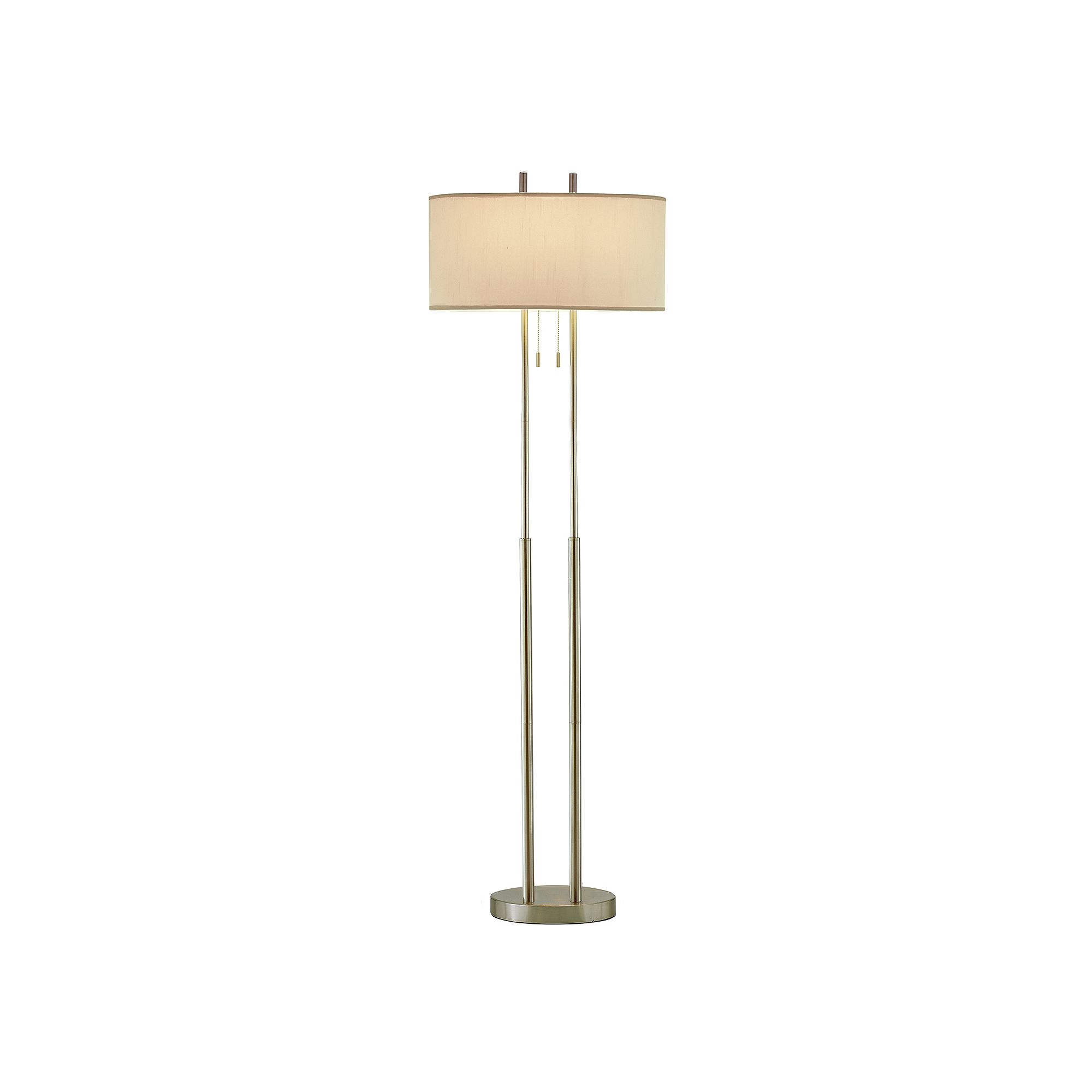 Adesso Duet Floor Lamp, Brushed Silver