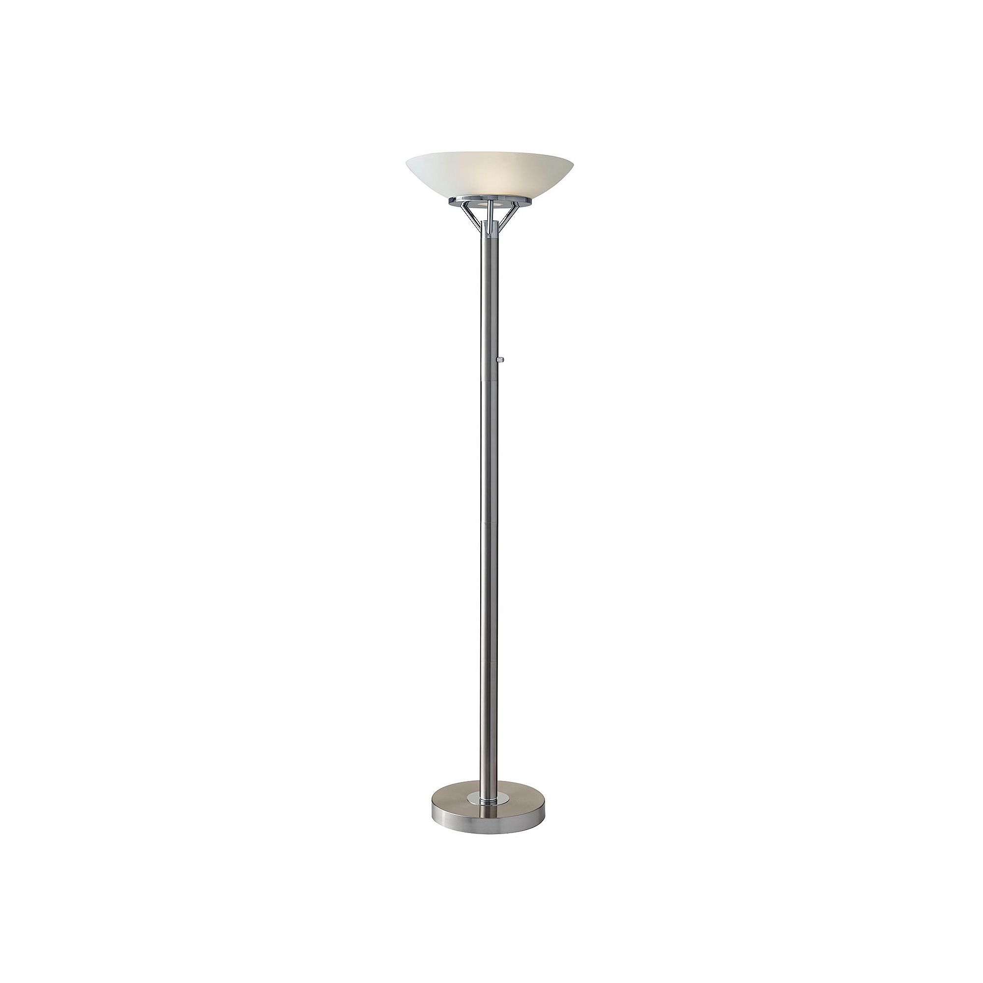 Adesso Expo Floor Lamp, Brushed Silver