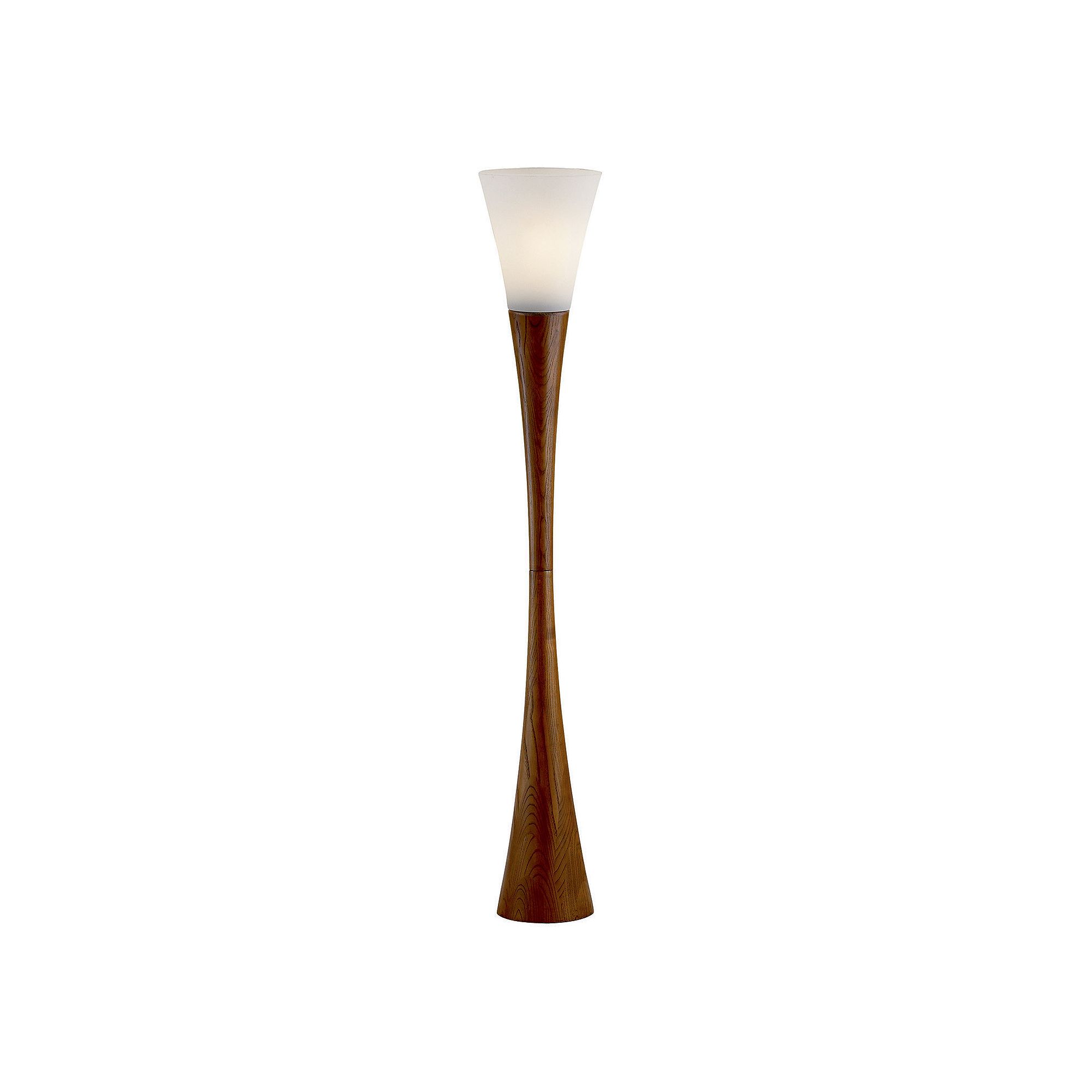 Adesso Espresso Floor Lamp, Brown Wood