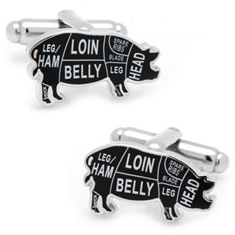 Men's Cuff Links, Inc. Pork Butcher Cut Cuff Links