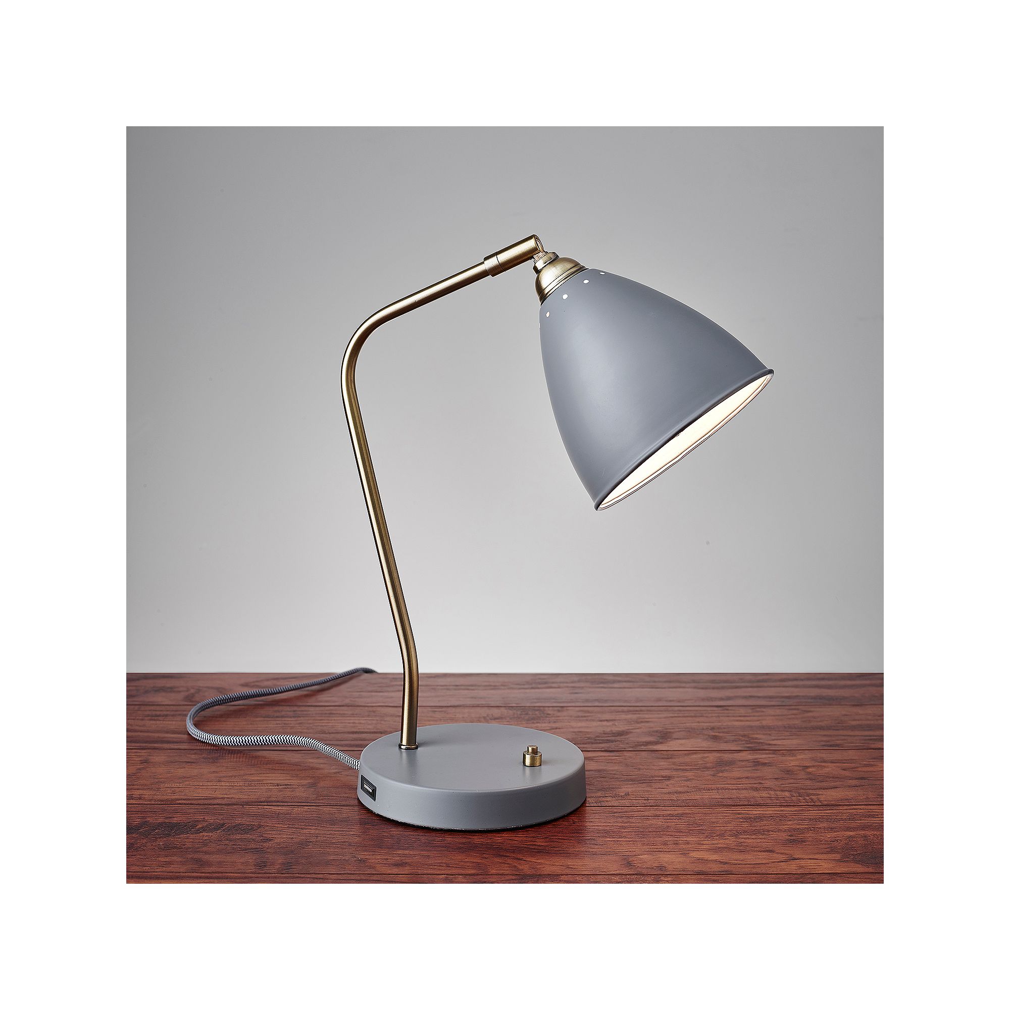Adesso Chelsea Desk Lamp, Gray