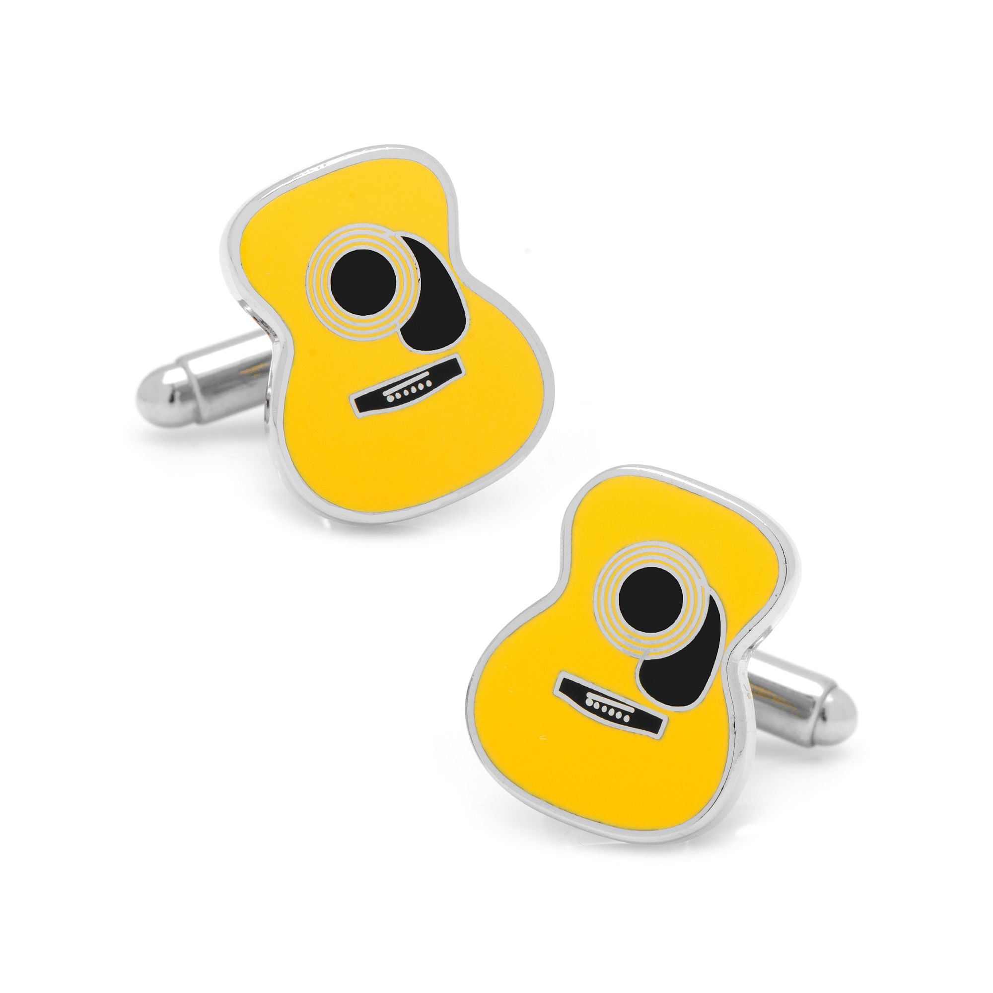 Mens Cuff Links, Inc. Guitar Cuff Links, Yellow