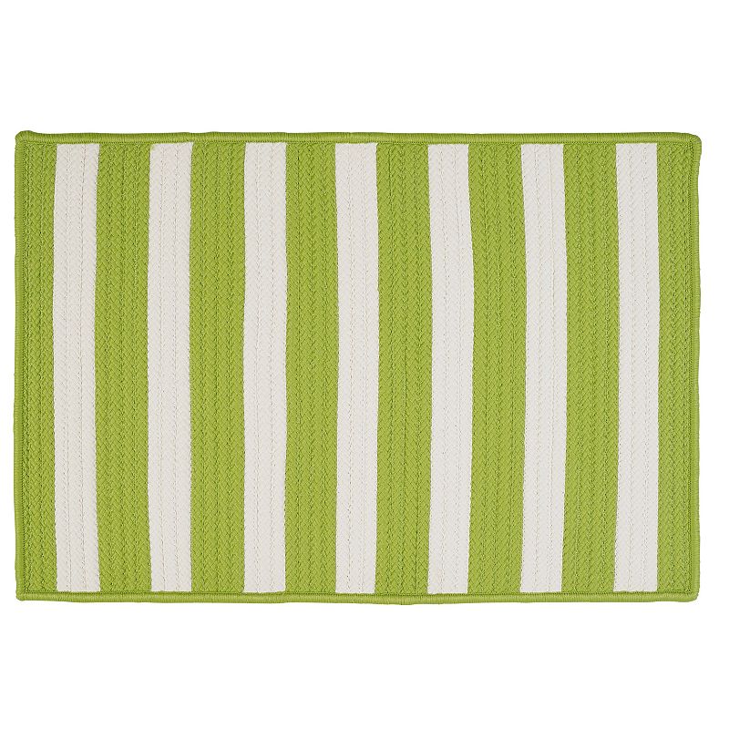 Colonial Mills Striped Delight Braided Reversible Indoor Outdoor Rug, Green, 2X6 Ft