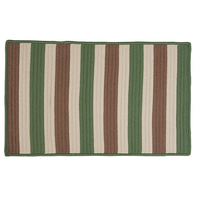 Colonial Mills Striped Delight Braided Reversible Indoor Outdoor Rug, Green, 2X8 Ft