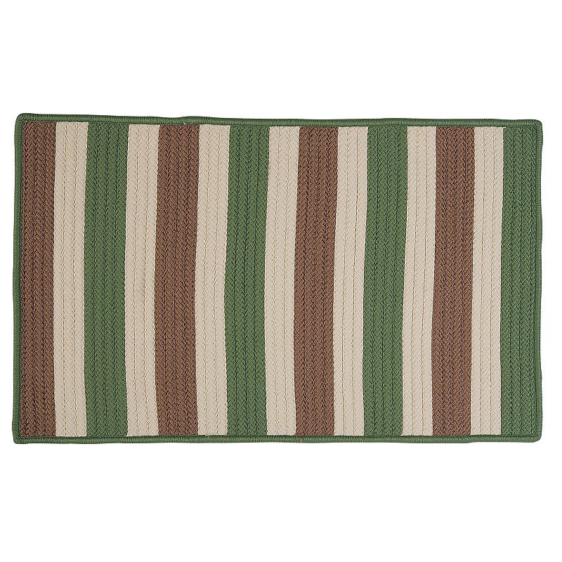 Colonial Mills Striped Delight Braided Reversible Indoor Outdoor Rug, Green, 2X8 Ft