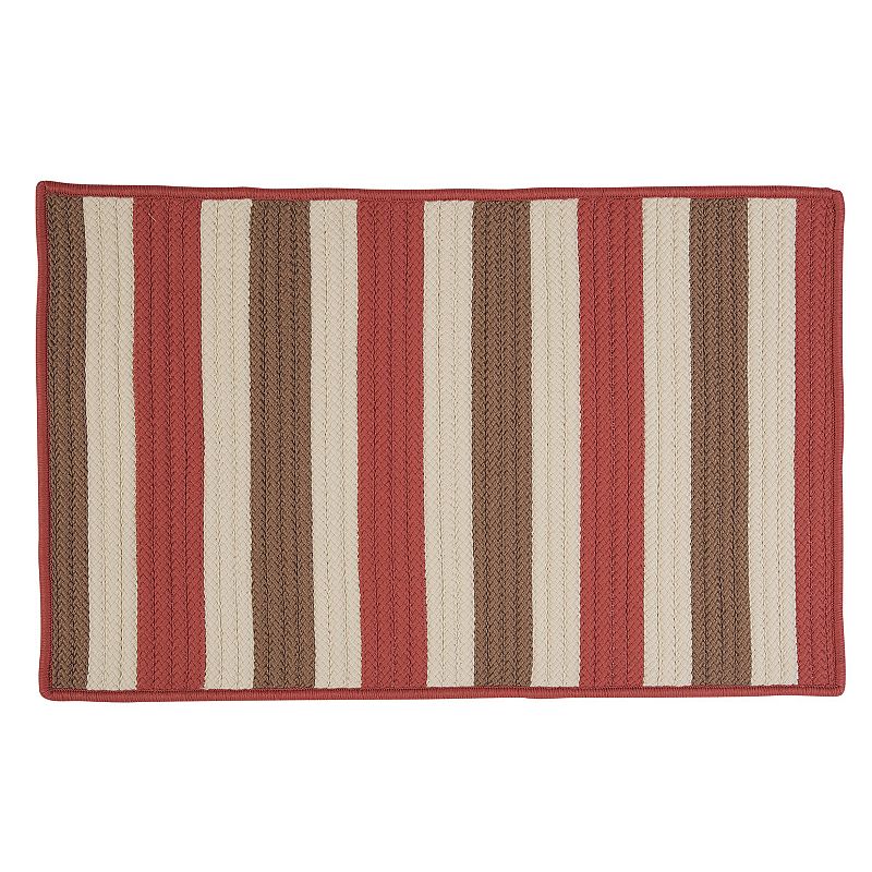 Colonial Mills Striped Delight Braided Reversible Indoor Outdoor Rug, Red, 2X8 Ft
