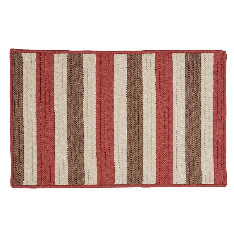 Colonial Mills Striped Delight Braided Reversible Indoor Outdoor Rug, Red, 8X10 Ft