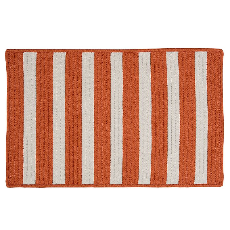 Colonial Mills Striped Delight Braided Reversible Indoor Outdoor Rug, Orange, 8X10 Ft