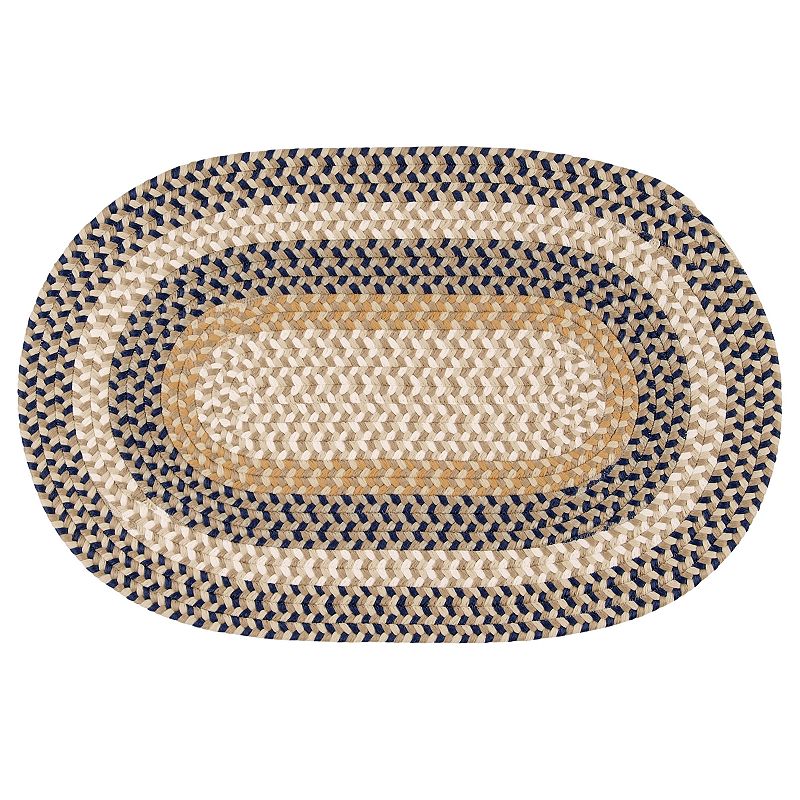 Shenandoah Braided Reversible Indoor Outdoor Rug, Blue, 6X9FT OVAL