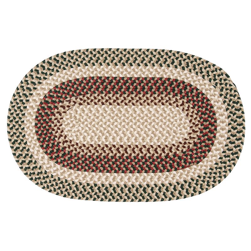 Shenandoah Braided Reversible Indoor Outdoor Rug, Green, 2X9FT OVAL