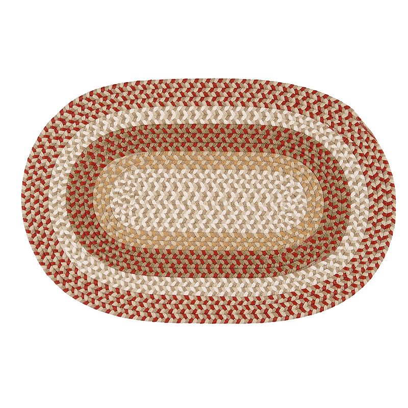 Shenandoah Braided Reversible Indoor Outdoor Rug, Red, 6X9FT OVAL