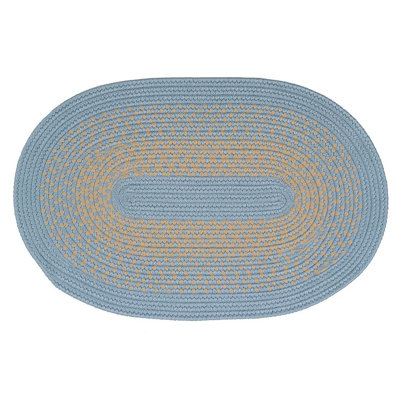 Colonial Mills Saratoga Braided Reversible Rug, Light Blue, 7Ft Rnd