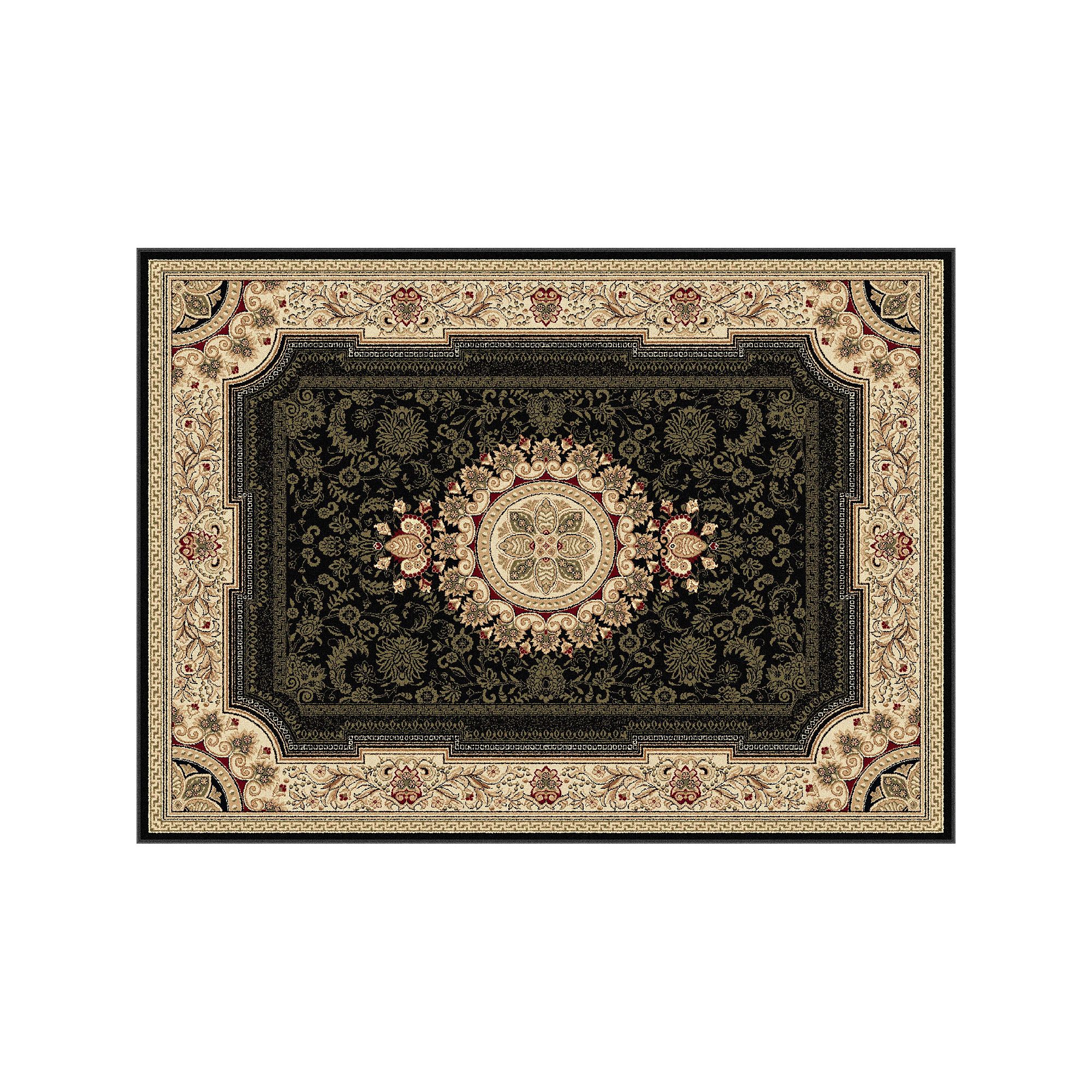 KHL Rugs Sensation Jayden Framed Floral Rug, Black