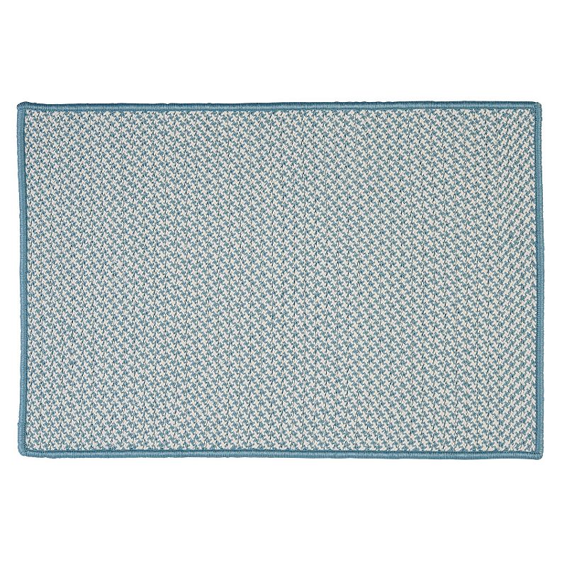 Colonial Mills Check Reversible Indoor Outdoor Rug, Blue, 6FT Sq